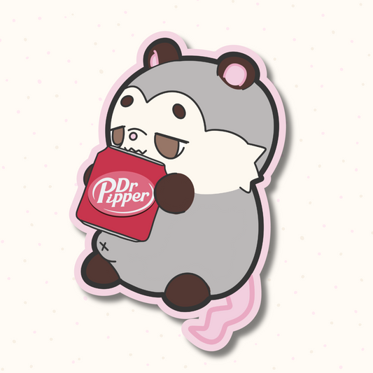 Possum Dr Pipper 3" Sticker
