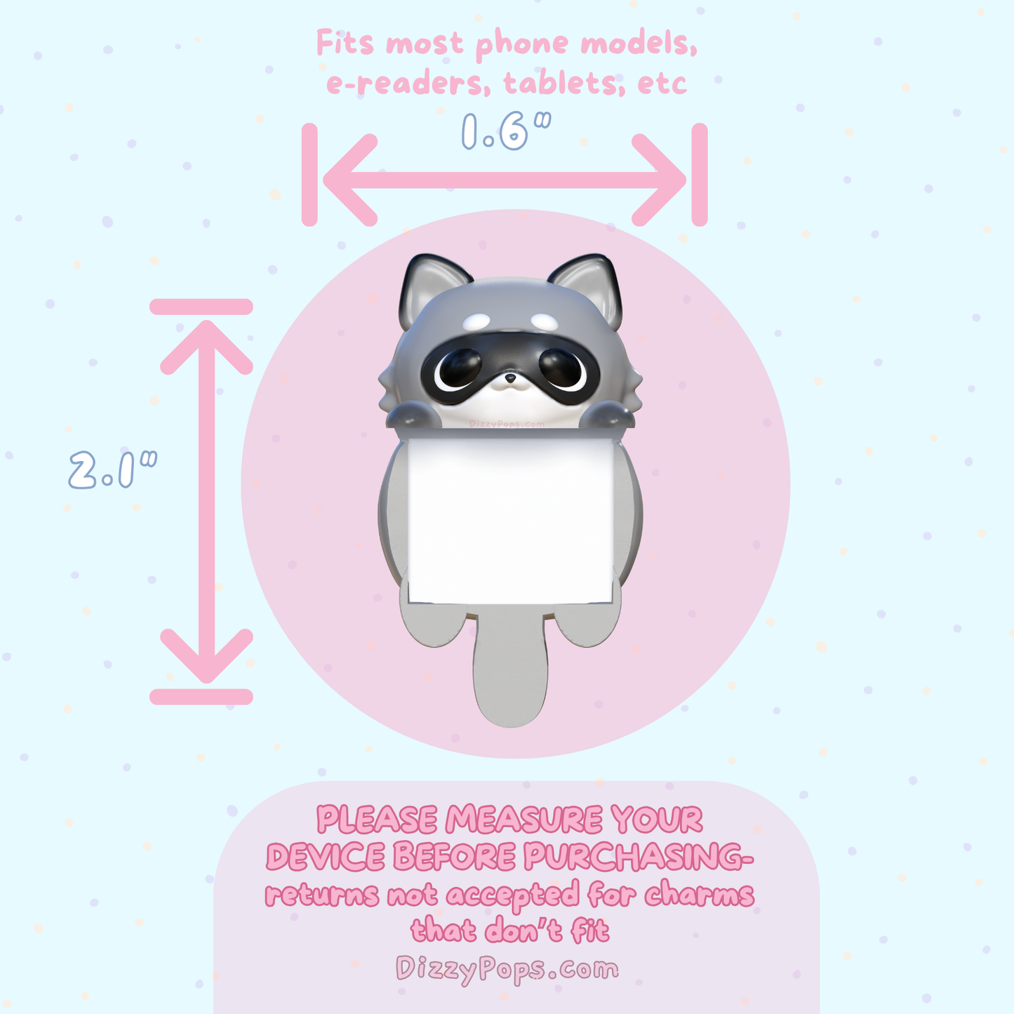 Raccoon Peeker Charm