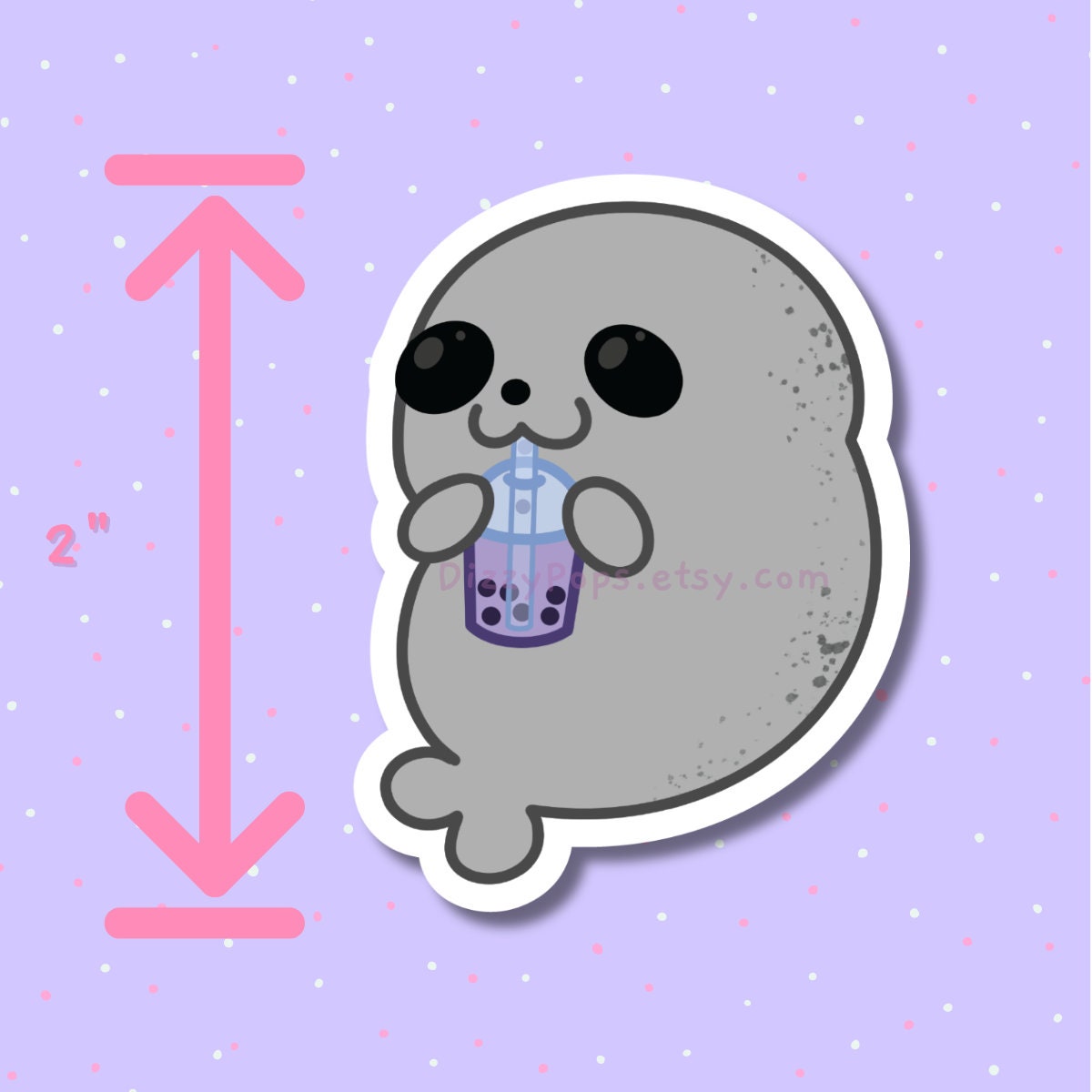 Taro Boba Harbor Seal Sticker