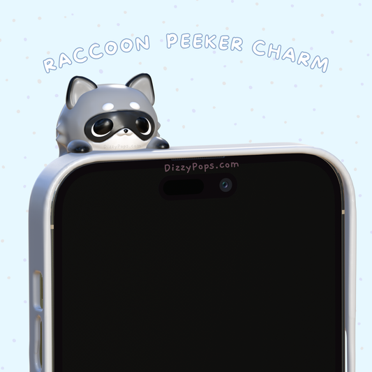 Raccoon Peeker Charm