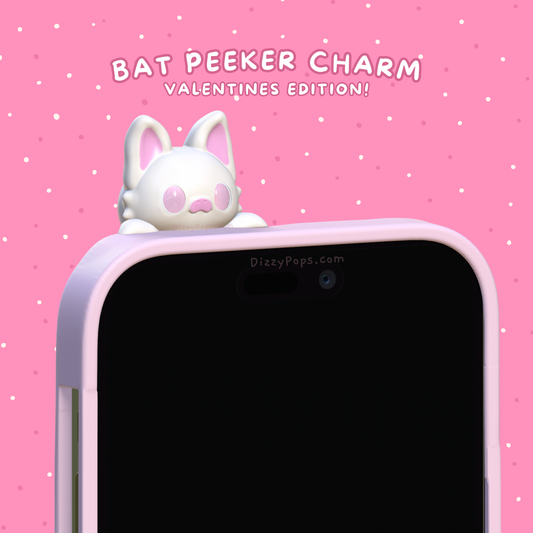 Albino Bat Peeker Charm