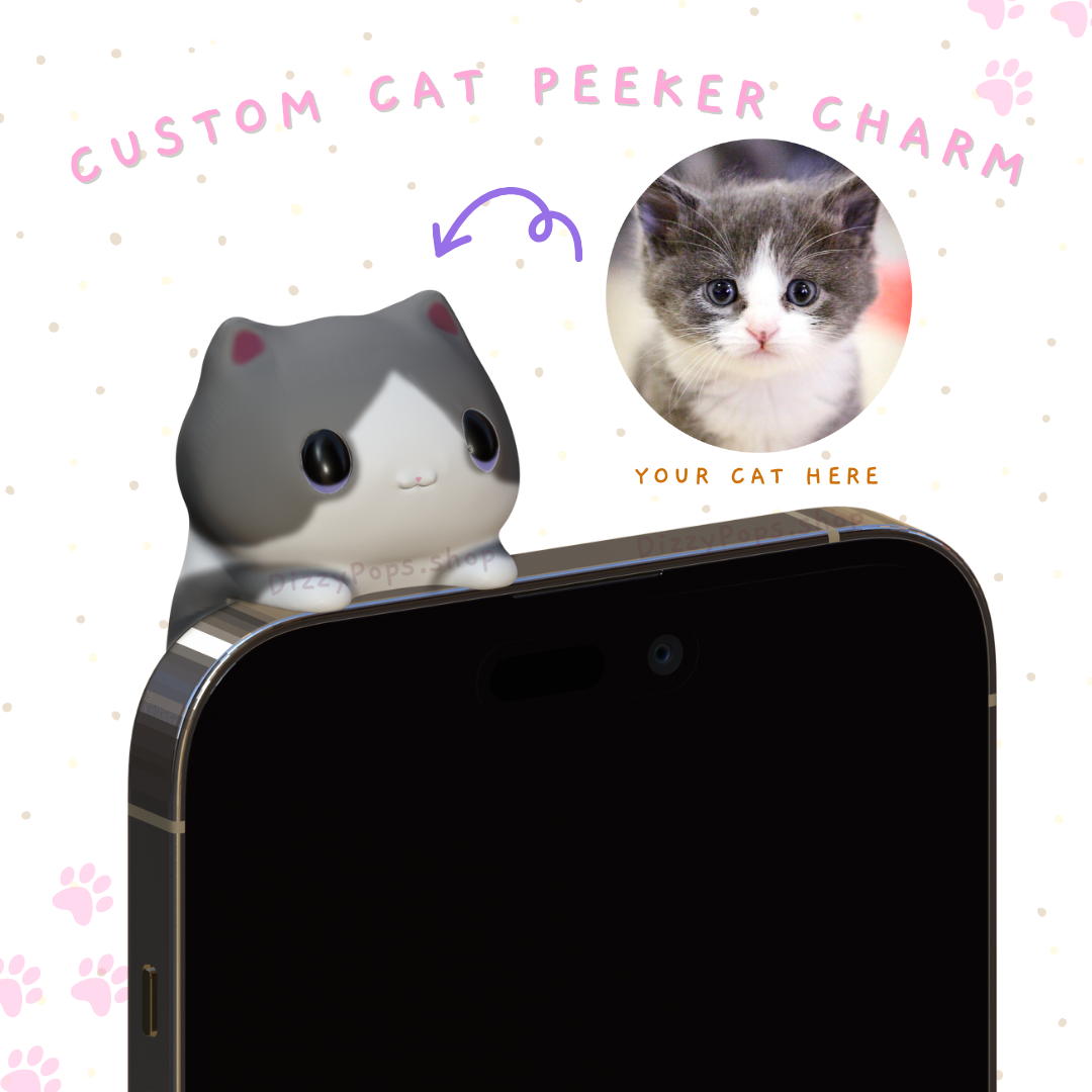 Custom Cat Peeker Charm