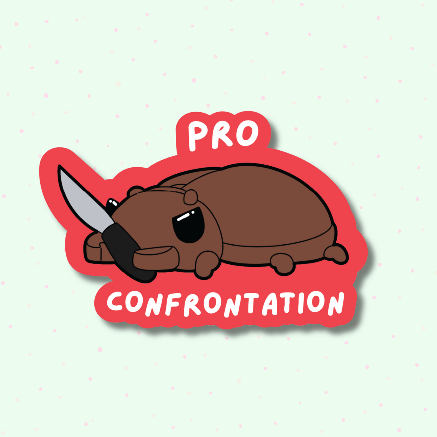 Confrontational Stag Beetle Sticker