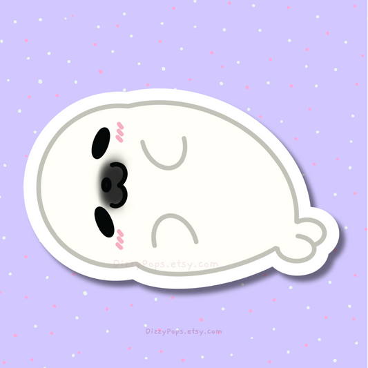 Sleepy Harp Seal Sticker