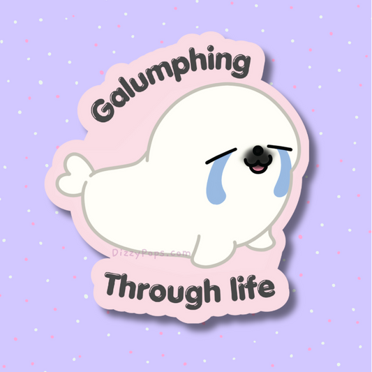 Galumphing Through Life Harp Seal Sticker