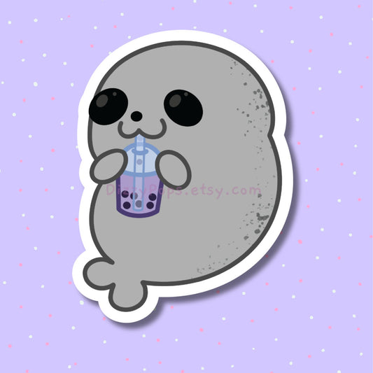 Taro Boba Harbor Seal Sticker